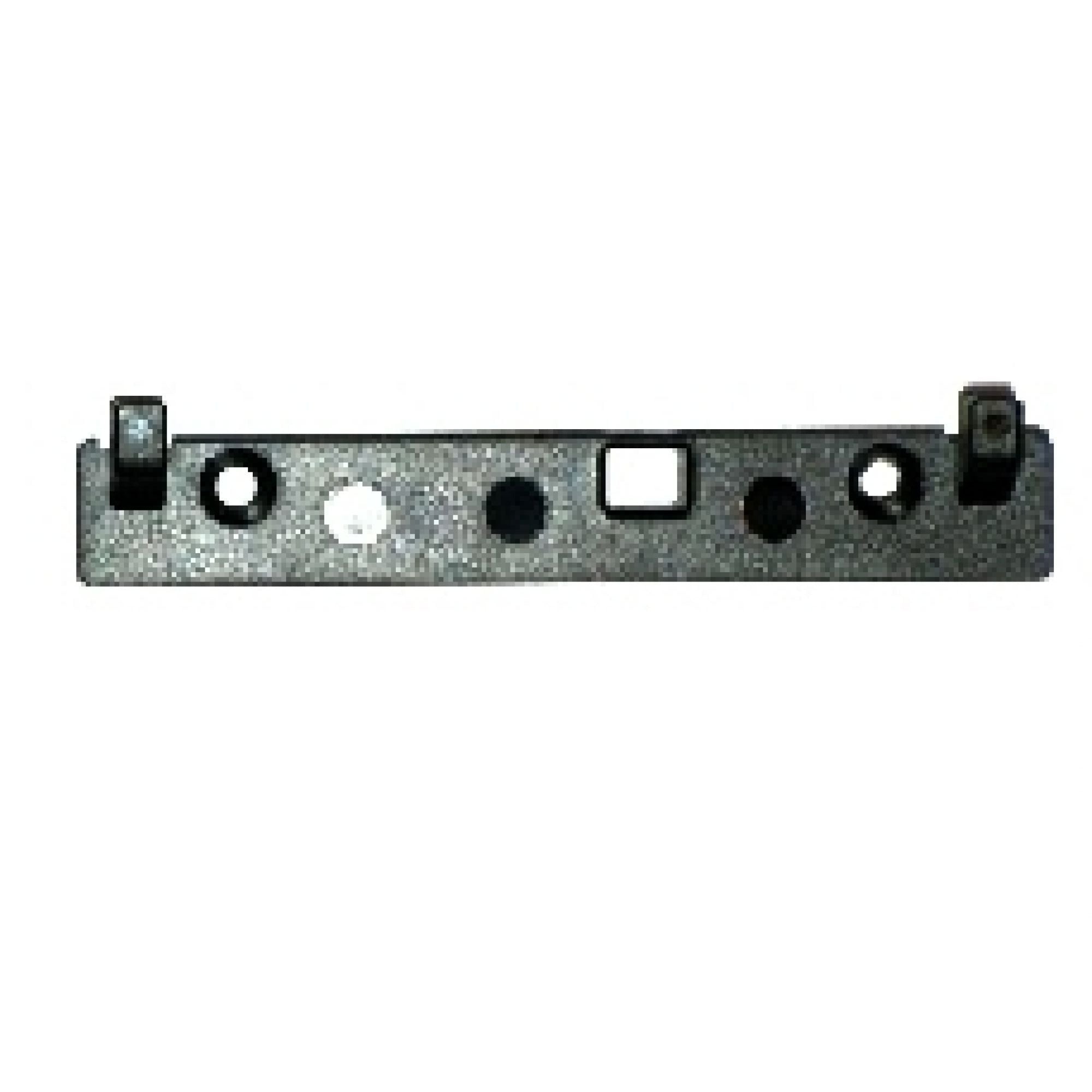 Black bracket with multiple fixing holes and two barackets on a white background